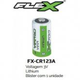 BATERIA 3 VOLTS FX-CR-123A CARTELA 1 PÇ FLEXGOLD MOD. FX-CR-123A
